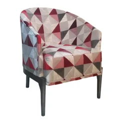 Paget Fauteuil De Salon*Victor Fauteuil tonneau Art déco en tissu et bois de hêtre