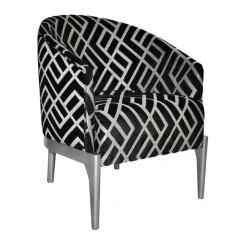 Paget Fauteuil De Salon*Victor Fauteuil tonneau Art déco en tissu et bois de hêtre