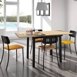 Perfecta Table De Cuisine|Table Pour Petit Espace*Vienna Table de cuisine carrée extensible pieds en métal