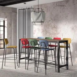 Perfecta Table De Cuisine|Table Pour Petit Espace*Vienna Table haute de cuisine hauteur 110 cm en stratifié et métal