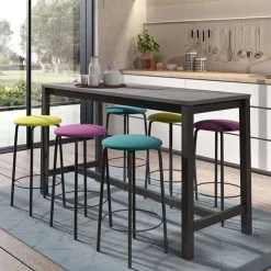 Perfecta Table De Cuisine|Table Pour Petit Espace*Vienna Table haute de cuisine hauteur 90 cm en stratifié et métal