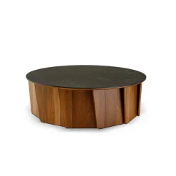Dasras Table De Salon*Volute Table basse ronde en bois et céramique