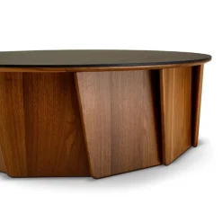 Dasras Table De Salon*Volute Table basse ronde en bois et céramique