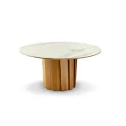 Dasras Table De Salle à Manger*Volute Table ronde en bois et céramique design