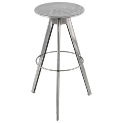 Carrier Tabouret De Bar (assise +/- 80 Cm)*Vérone ® Tabouret de bar industriel pivotant sans dossier en métal brossé