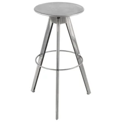 Carrier Tabouret De Bar (assise +/- 80 Cm)*Vérone ® Tabouret de bar industriel pivotant sans dossier en métal brossé