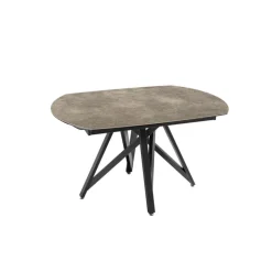 Akante Table De Salle à Manger*WarholTable moderne en céramique extensible avec pied central design en métal noir