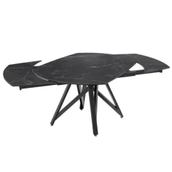 Akante Table De Salle à Manger*WarholTable moderne en céramique extensible avec pied central design en métal noir