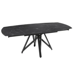 Akante Table De Salle à Manger*WarholTable moderne en céramique extensible avec pied central design en métal noir