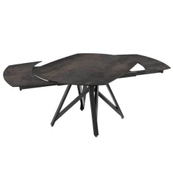 Akante Table De Salle à Manger*WarholTable moderne en céramique extensible avec pied central design en métal noir
