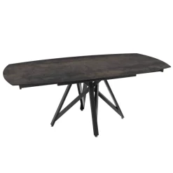 Akante Table De Salle à Manger*WarholTable moderne en céramique extensible avec pied central design en métal noir