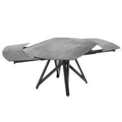 Akante Table De Salle à Manger*WarholTable moderne en céramique extensible avec pied central design en métal noir