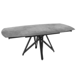 Akante Table De Salle à Manger*WarholTable moderne en céramique extensible avec pied central design en métal noir