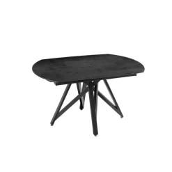 Akante Table De Salle à Manger*WarholTable moderne en céramique extensible avec pied central design en métal noir
