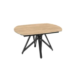Akante Table De Salle à Manger*WarholTable moderne en céramique extensible avec pied central design en métal noir