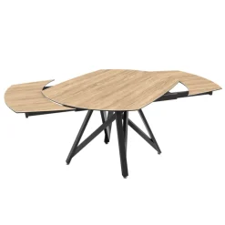 Akante Table De Salle à Manger*WarholTable moderne en céramique extensible avec pied central design en métal noir