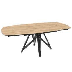 Akante Table De Salle à Manger*WarholTable moderne en céramique extensible avec pied central design en métal noir