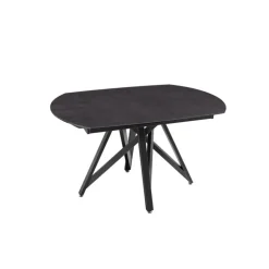 Akante Table De Salle à Manger*WarholTable moderne en céramique extensible avec pied central design en métal noir