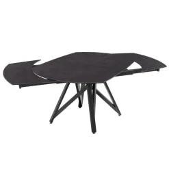 Akante Table De Salle à Manger*WarholTable moderne en céramique extensible avec pied central design en métal noir