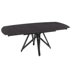 Akante Table De Salle à Manger*WarholTable moderne en céramique extensible avec pied central design en métal noir