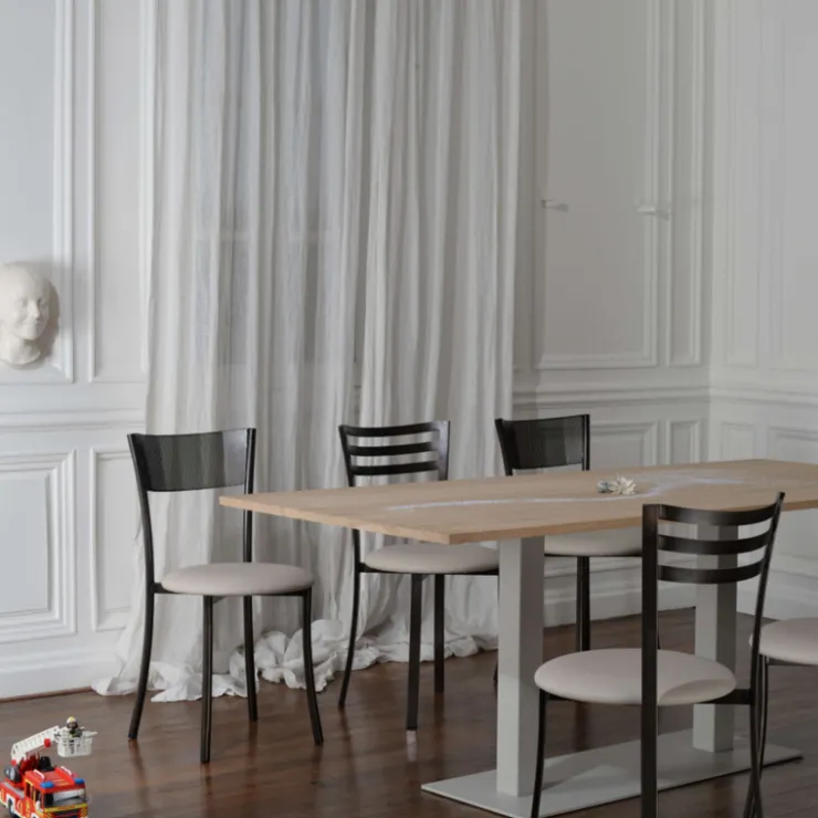 Carrier Chaise De Cuisine*Wasabi ® Chaise moderne en synthétique et métal dossier ajouré