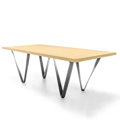 Tomasella Table De Salle à Manger*Wave Table design extensible avec pied en métal