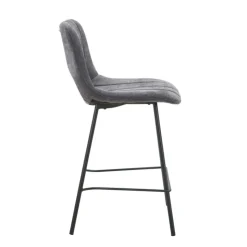 Tabouret Snack (assise +/- 65 Cm)|Tabouret De Bar (assise +/- 80 Cm)*WilliamTabouret cosy en tissu avec pieds en métal noir