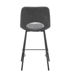 Tabouret Snack (assise +/- 65 Cm)|Tabouret De Bar (assise +/- 80 Cm)*WilliamTabouret cosy en tissu avec pieds en métal noir