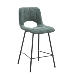 Tabouret Snack (assise +/- 65 Cm)|Tabouret De Bar (assise +/- 80 Cm)*WilliamTabouret cosy en tissu avec pieds en métal noir