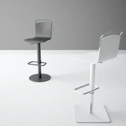 Cancio Tabouret Snack (assise +/- 65 Cm)|Tabouret De Bar (assise +/- 80 Cm)*Win Tabouret design réglable et pivotant métal chromé et bois