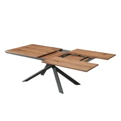 Ozzio Table De Salle à Manger*4x4 Table design extensible rectangulaire en bois et métal