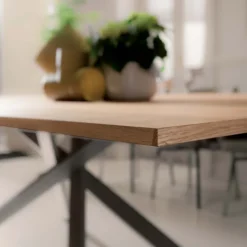 Ozzio Table De Salle à Manger*4x4 Table design extensible rectangulaire en bois et métal