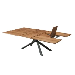 Ozzio Table De Salle à Manger*4x4 Table design extensible rectangulaire en bois et métal