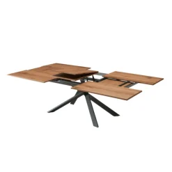 Ozzio Table De Salle à Manger*4x4 Table design extensible rectangulaire en bois et métal
