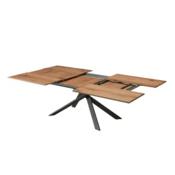 Ozzio Table De Salle à Manger*4x4 Table design extensible rectangulaire en bois et métal