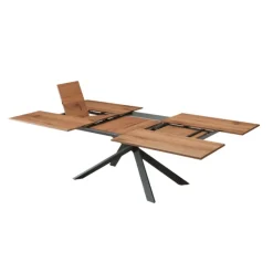 Ozzio Table De Salle à Manger*4x4 Table design extensible rectangulaire en bois et métal