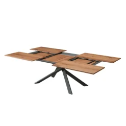 Ozzio Table De Salle à Manger*4x4 Table design extensible rectangulaire en bois et métal