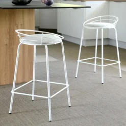 Carrier Tabouret Snack (assise +/- 65 Cm)|Tabouret De Bar (assise +/- 80 Cm)*Yaël ® Tabouret haut français rembourré en métal et tissu