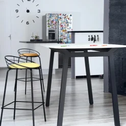 Carrier Tabouret Hauteur Sur-mesure|Tabouret Snack (assise +/- 65 Cm)*Yaël ® Tabouret haut français rembourré en métal et simili