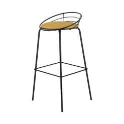 Carrier Tabouret Hauteur Sur-mesure|Tabouret Snack (assise +/- 65 Cm)*Yaël ® Tabouret haut français rembourré en métal et simili