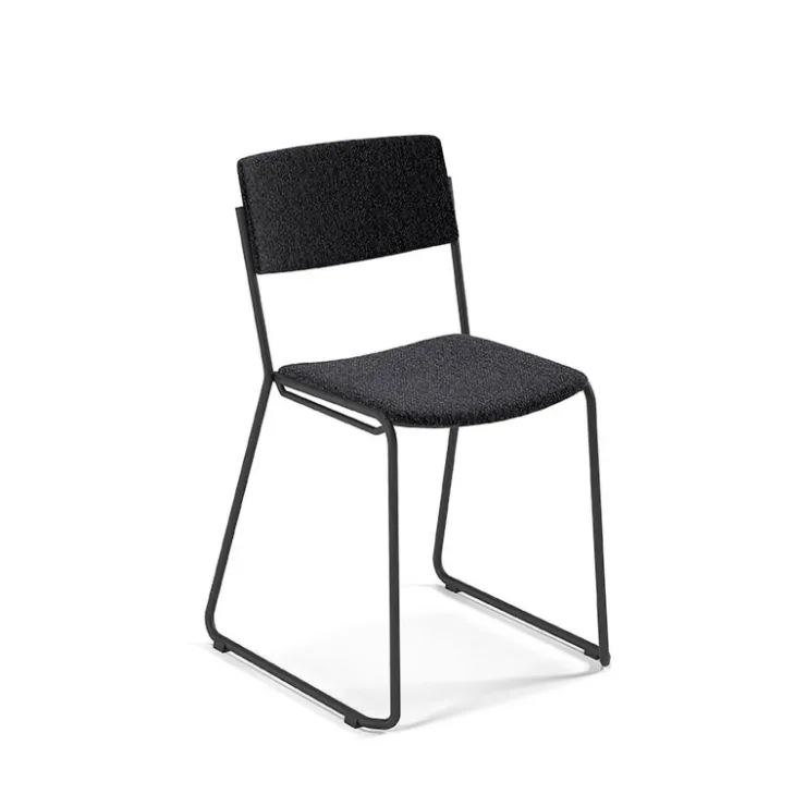 Perfecta Chaise De Salle à Manger*Zoom Chaise de salle à manger épurée en tissu pieds en traîneau
