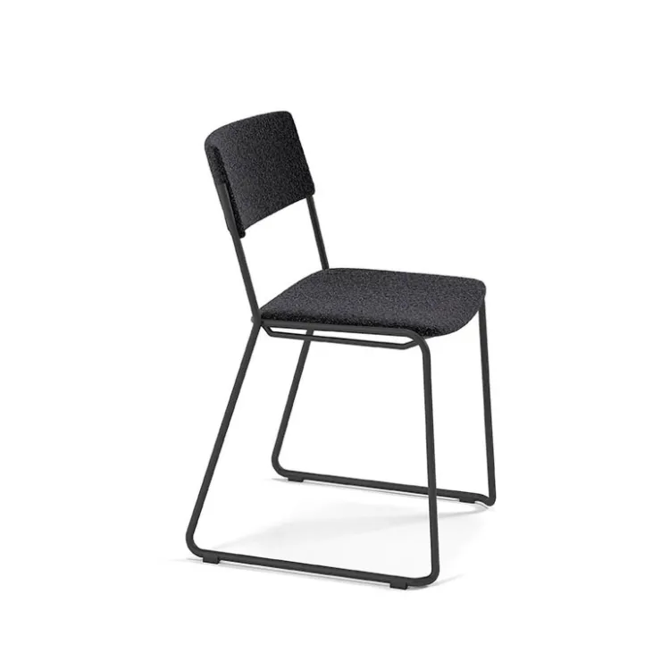 Perfecta Chaise De Salle à Manger*Zoom Chaise de salle à manger épurée en tissu pieds en traîneau