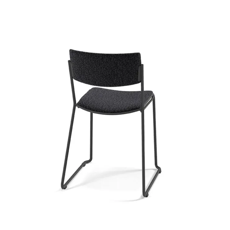 Perfecta Chaise De Salle à Manger*Zoom Chaise de salle à manger épurée en tissu pieds en traîneau