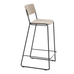 Perfecta Tabouret Snack (assise +/- 65 Cm)|Tabouret De Bar (assise +/- 80 Cm)*Zoom Tabouret de bar moderne et épuré en tissu pieds traîneau