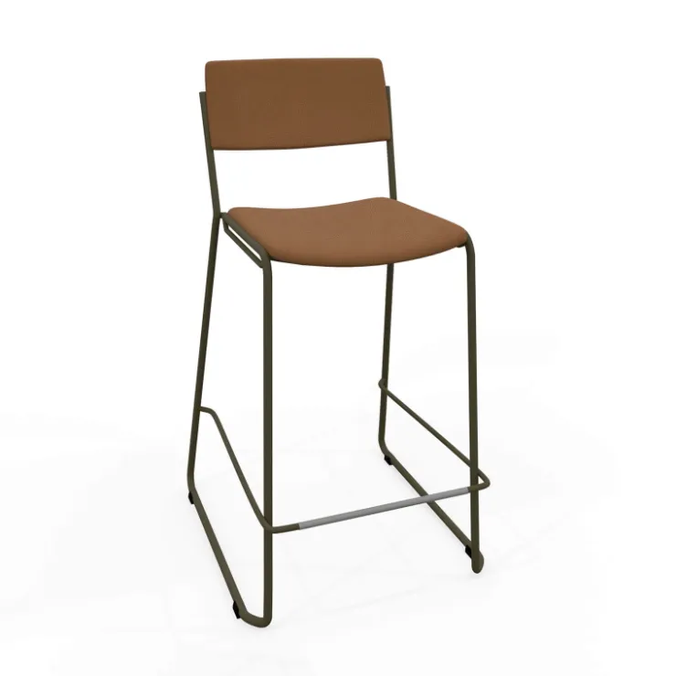 Perfecta Tabouret Snack (assise +/- 65 Cm)*Zoom Tabouret snack moderne en simili avec pieds en traîneau